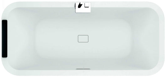 Novellini Divina F Vasca Bagno Standard Incasso Colore Finitura Bianco Lucida Rettangolare Centro Stanza Centrostanza Misura Dimensioni 180x80 H63 cm Rubinetteria Rubinetto Bordo Cascata Doccetta Estraibile Tubo Salvagoccia Bordi Arrotondati Altezza 8 cm