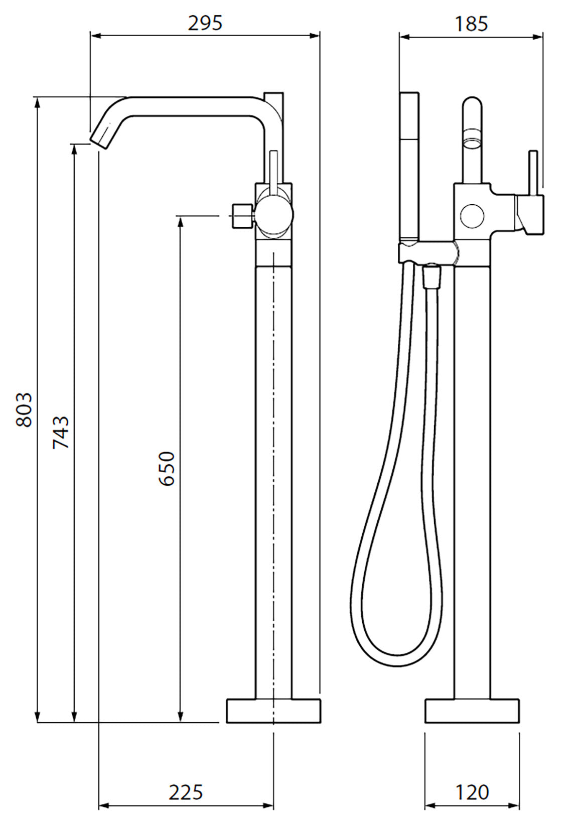 Novellini Fly 3 Miscelatore Piantana Per Vasca Da Terra a Pavimento Meccanico Monoforo Con Piastra Materiale Ottone Finitura Nero Opaco 1 Leva Con Deviatore Stile Moderno Doccetta Flessibile Parte Incasso Esterna Incluse