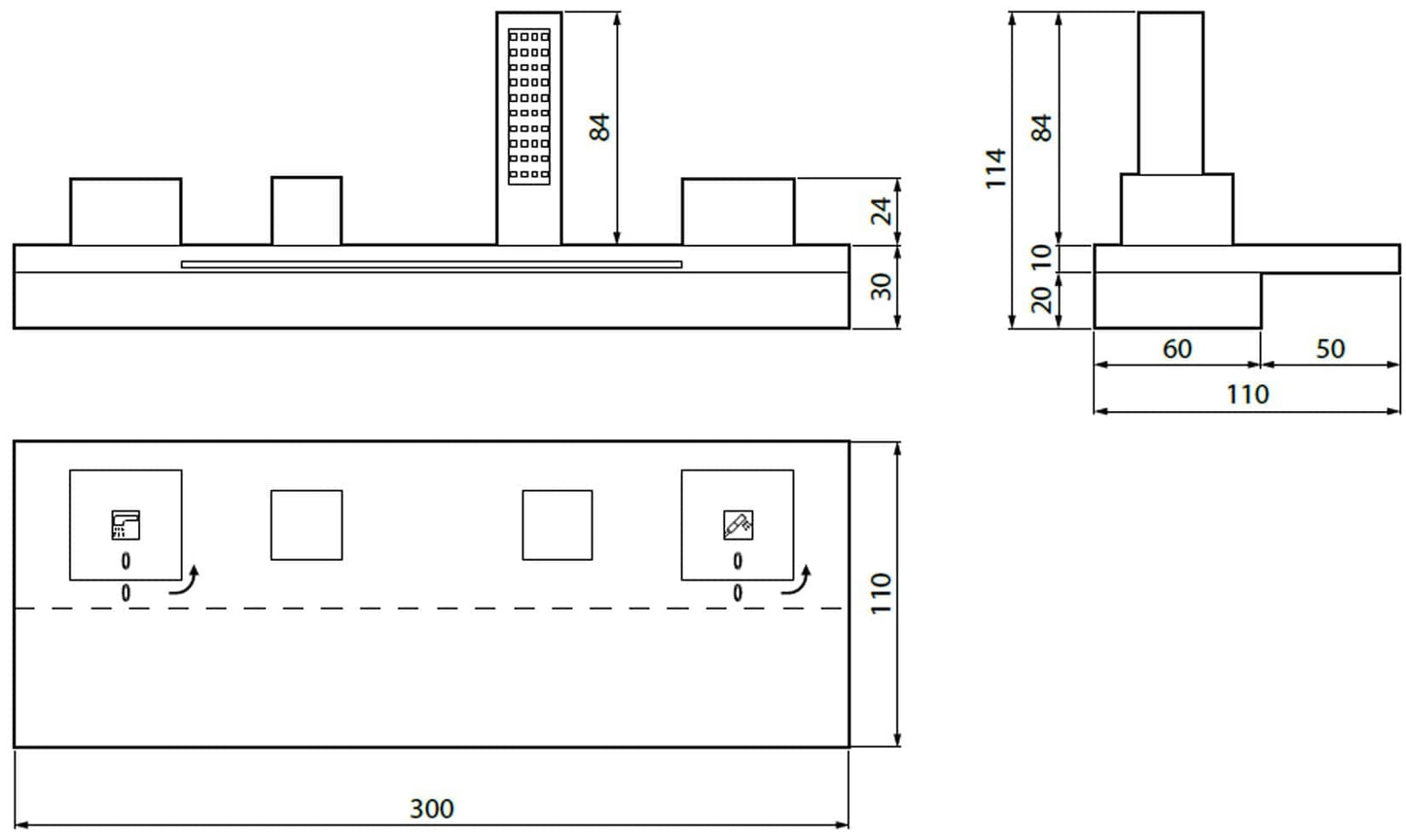 Novellini Rubinetteria per Vasca Sense Dual 3 4 Rubinetto Bordo Vasca Bocca Cascata Doccetta Estraibile 4 Fori 2 Cartucce Miscelazione Progressiva