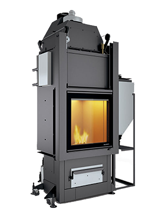 Termo Camino Legna Pellet Acqua Palazzetti Multifire NT Idro 22 Potenza Legna 18,12 kW Pellet 22 kW Caricamento Pellet a Destra