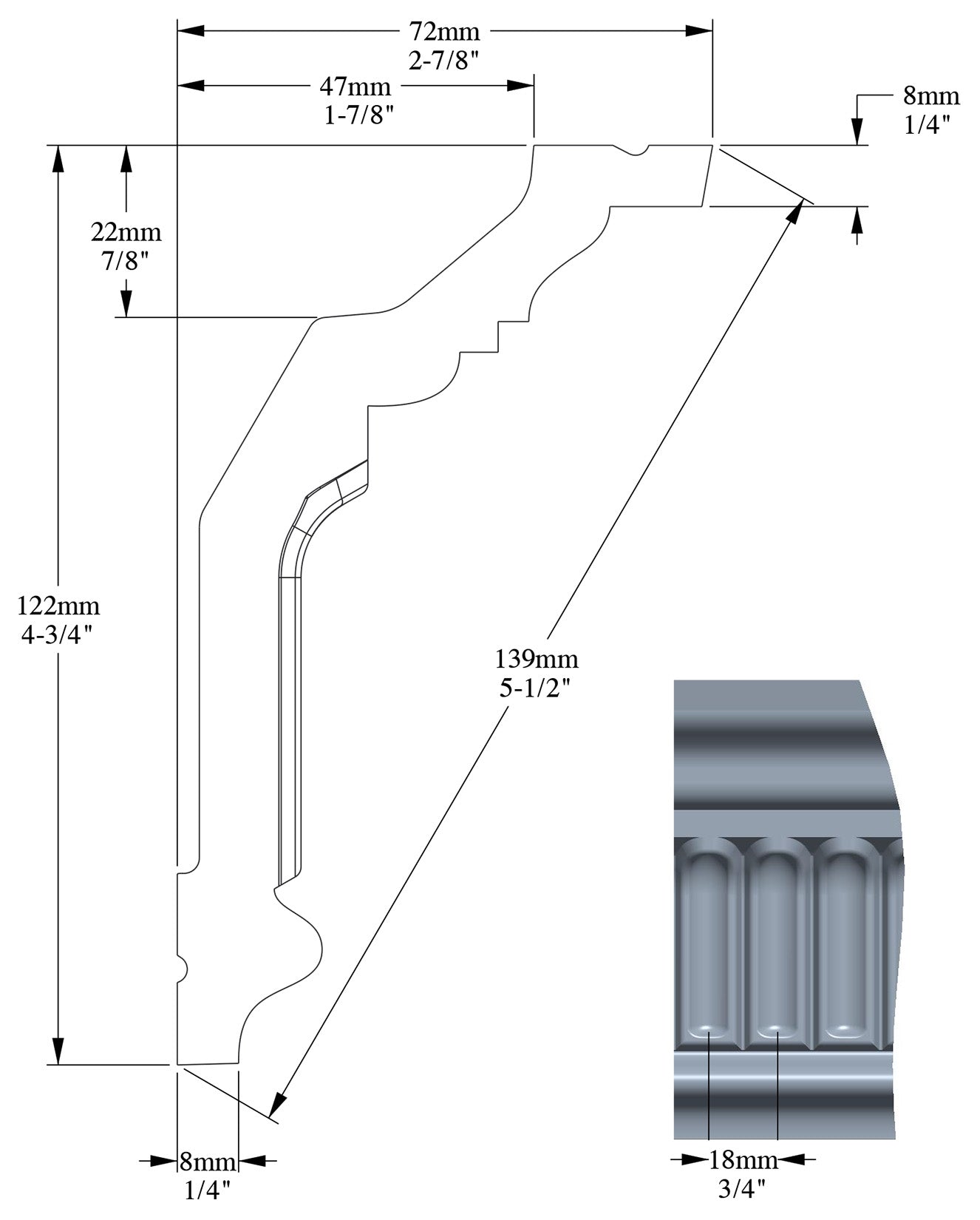 Orac Decor C304 Cornice Soffitto Parete Purotouch® Poliuretano Ad Alta Densità Bianco Resistente Agli Urti Calore Acqua Facile Da Installare Verniciabile Pretrattata Primer Acrilico Impermeabile Per Interno ed Esterno Ambienti Umidi Misura 200x12,2x7,2 cm