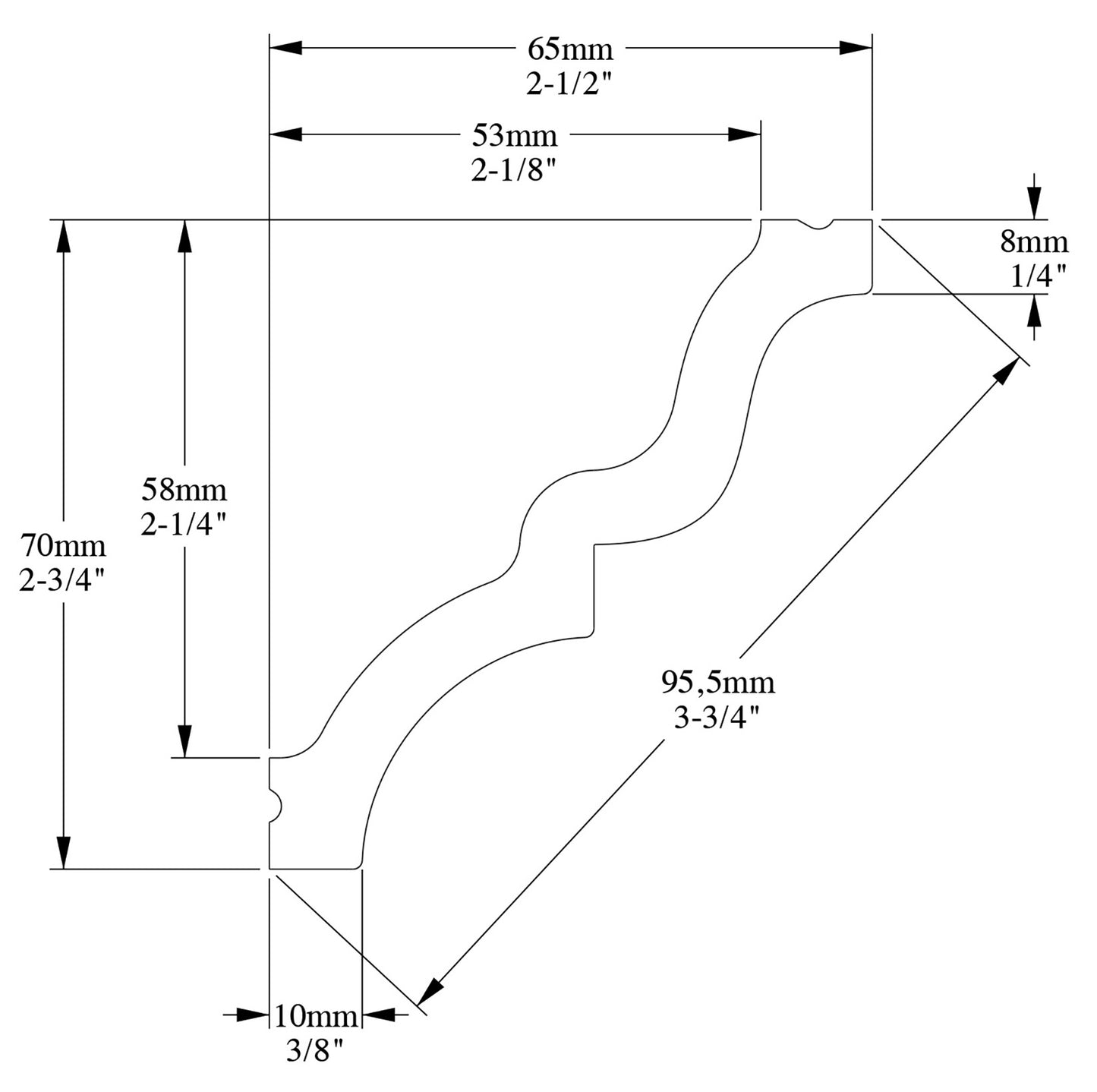 Orac Decor C325 Cornice Soffitto Parete Purotouch® Poliuretano Ad Alta Densità Bianco Resistente Agli Urti Calore Acqua Facile Da Installare Verniciabile Pretrattata Primer Acrilico Impermeabile Per Interno ed Esterno Ambienti Umidi Misura 200x7x6,5 cm