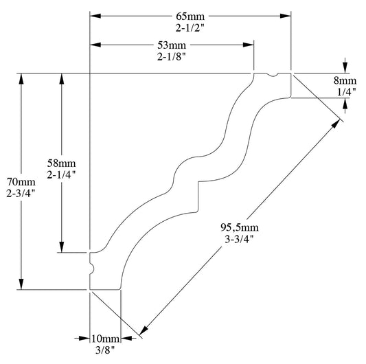 Orac Decor C325 Cornice Soffitto Parete Purotouch® Poliuretano Ad Alta Densità Bianco Resistente Agli Urti Calore Acqua Facile Da Installare Verniciabile Pretrattata Primer Acrilico Impermeabile Per Interno ed Esterno Ambienti Umidi Misura 200x7x6,5 cm