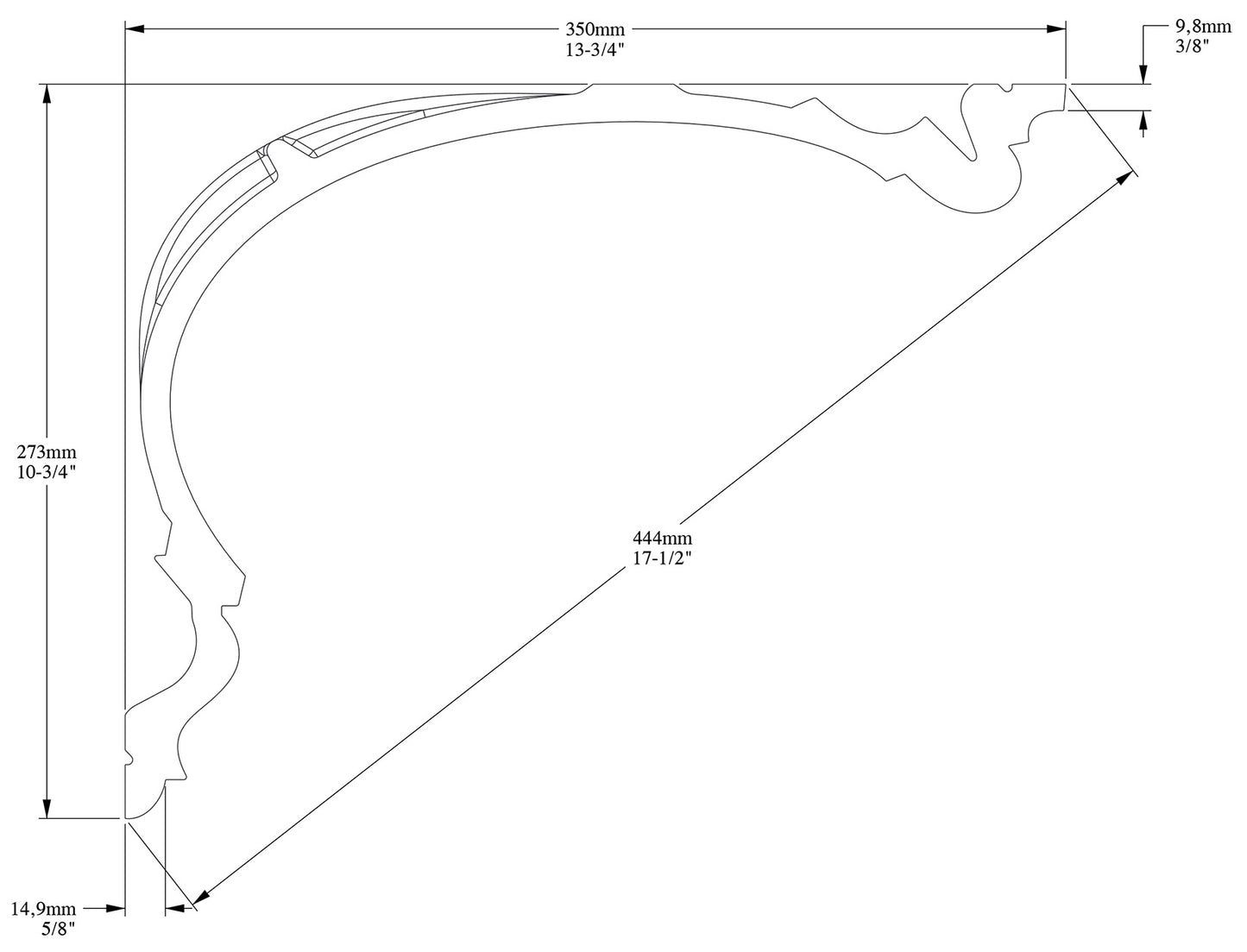 Orac Decor C344 Cornice Soffitto Parete Purotouch® Poliuretano Ad Alta Densità Bianco Resistente Agli Urti Calore Acqua Facile Da Installare Verniciabile Pretrattata Primer Acrilico Impermeabile Per Interno ed Esterno Ambienti Umidi Misura 200x27,3x35 cm