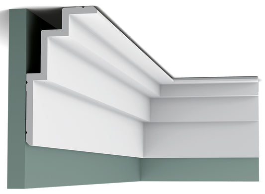 Orac Decor C392 Cornice Soffitto Parete Purotouch® Poliuretano Ad Alta Densità Bianco Resistente Agli Urti Calore Acqua Facile Da Installare Verniciabile Pretrattata Primer Acrilico Impermeabile Per Interno ed Esterno Ambienti Umidi Misura 200x10x19 cm