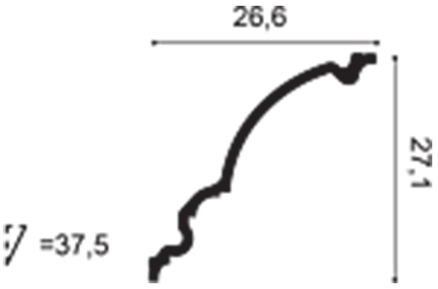Orac Decor Xterio C836 Cornice Soffitto Purotouch® Poliuretano Ad Alta Densità Bianco RAL 9003 Resistente Agli Urti Termiti Calore Acqua Raggi UV Solventi Facile Da Installare Verniciabile Impermeabile Interno Esterno Ambienti Umidi Misura 200x27,1x26,6cm