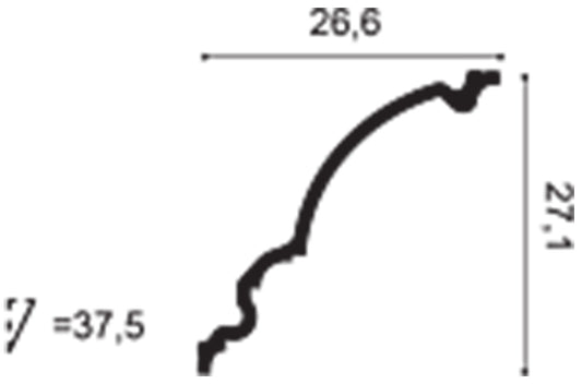 Orac Decor Xterio C836 Cornice Soffitto Purotouch® Poliuretano Ad Alta Densità Bianco RAL 9003 Resistente Agli Urti Termiti Calore Acqua Raggi UV Solventi Facile Da Installare Verniciabile Impermeabile Interno Esterno Ambienti Umidi Misura 200x27,1x26,6cm