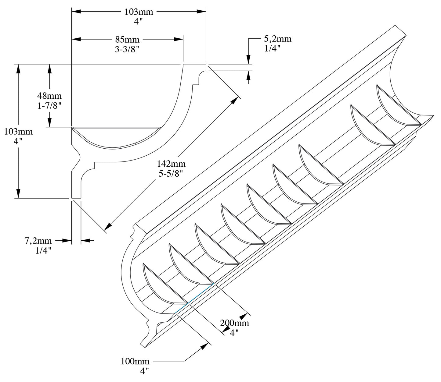Orac Decor C902 Cornice Soffitto Parete Purotouch® Poliuretano Ad Alta Densità Bianco Resistente Agli Urti Calore Acqua Illuminazione Indiretta Verniciabile Pretrattata Primer Acrilico Impermeabile Per Interno Esterno Ambienti Umidi Misura 200x10,3x10,3cm