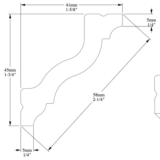 Orac Decor CX110 Cornice Soffitto Parete Duropolymer® Polistirene Ad Alta Densità Bianco Resistente Agli Urti Calore Facile Da Installare Verniciabile Pretrattata Primer Acrilico Impermeabile Per Interno ed Esterno Ambienti Umidi Misura 200x4,5x4,1 cm