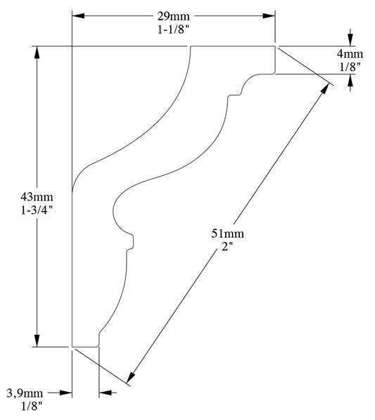 Orac Decor CX148 Cornice Soffitto Parete Duropolymer® Polistirene Ad Alta Densità Bianco Resistente Agli Urti Calore Acqua Facile Da Installare Verniciabile Pretrattata Primer Acrilico Impermeabile Interno ed Esterno Ambienti Umidi Misura 200x4,3x2,9 cm