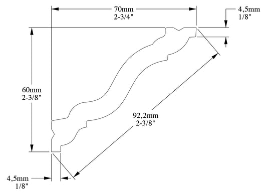 Orac Decor CX177 Cornice Soffitto Parete Duropolymer® Polistirene Ad Alta Densità Bianco Resistente Agli Urti Calore Acqua Facile Da Installare Verniciabile Pretrattata Primer Acrilico Impermeabile Per Interno ed Esterno Ambienti Umidi Misura 200x6x7 cm