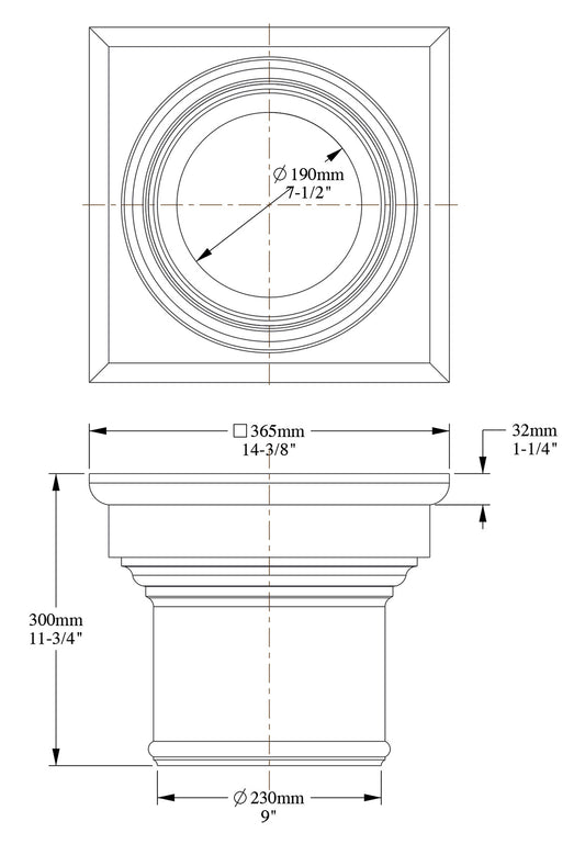 Orac Decor K1112 Capitello Per Colonna Intera Tonda Duropolymer® Polistirene Alta Densità Bianco Resistente Agli Urti Calore Acqua Facile Da Installare Verniciabile Pretrattato Primer Acrilico Impermeabile Interno Esterno Ambienti Umidi 36,5x36,5x30 cm