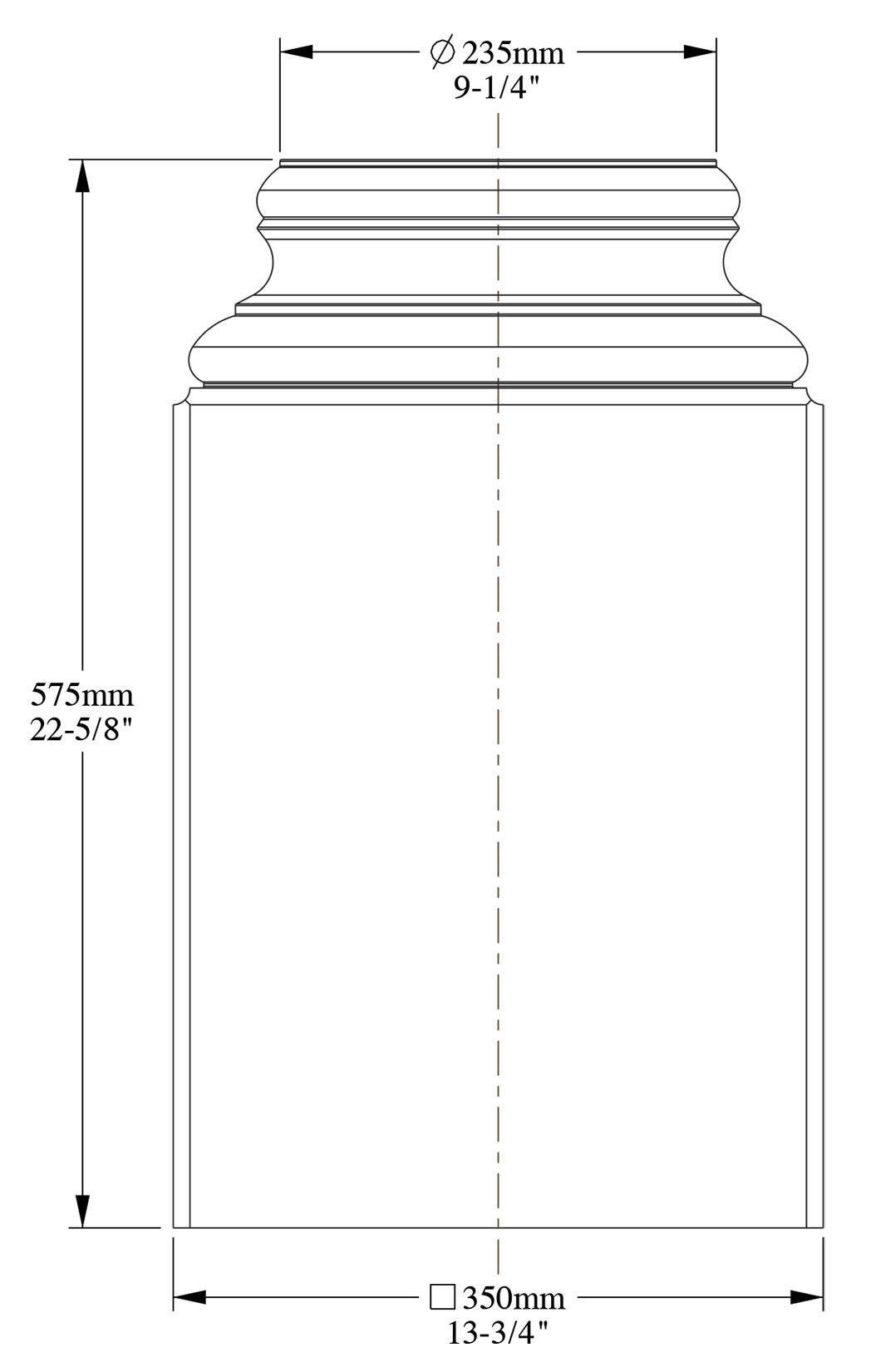 Orac Decor K1132 Base Piedistallo Per Colonna Intera Purotouch® Poliuretano Alta Densità Bianco Resistente Agli Urti Calore Acqua Facile Da Installare Verniciabile Pretrattato Primer Acrilico Impermeabile Interno Esterno Ambienti Umidi 35x35x57,5 cm