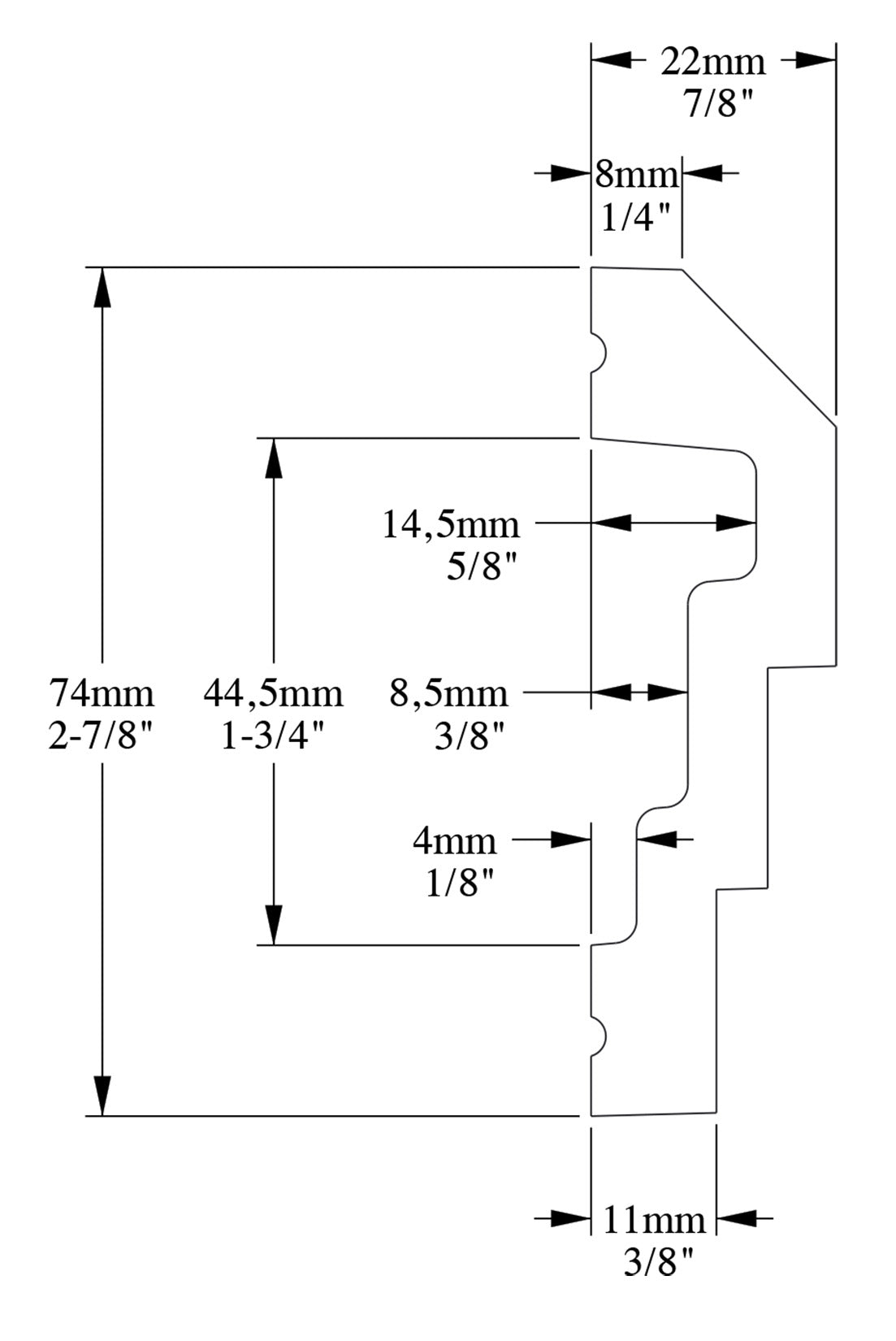 Orac Decor P7070 Cornice Profilo Parete Purotouch® Poliuretano Ad Alta Densità Bianco Resistente Agli Urti Calore Acqua Facile Da Installare Verniciabile Pretrattata Primer Acrilico Impermeabile Per Interno ed Esterno Ambienti Umidi Misura 200x7,4x2,2 cm