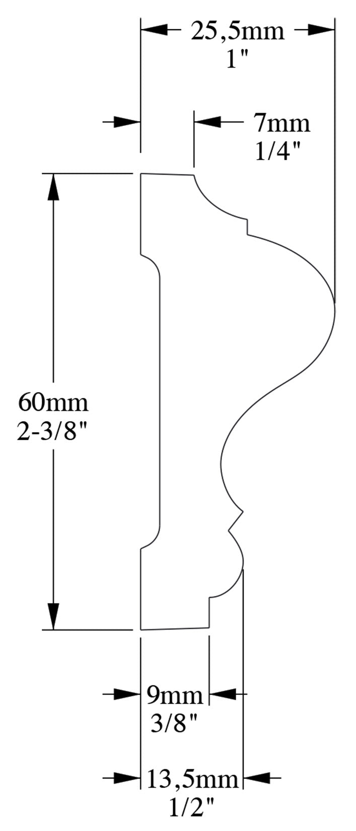 Orac Decor P8020 Cornice Profilo Parete Purotouch® Poliuretano Ad Alta Densità Bianco Resistente Agli Urti Calore Acqua Facile Da Installare Verniciabile Pretrattata Primer Acrilico Impermeabile Per Interno ed Esterno Ambienti Umidi Misura 200x6x2,6 cm