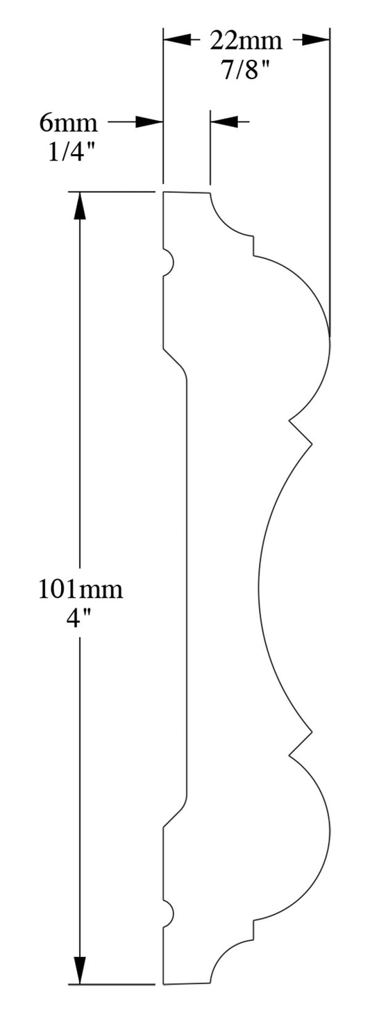 Orac Decor P8040 Cornice Profilo Parete Purotouch® Poliuretano Ad Alta Densità Bianco Resistente Agli Urti Calore Acqua Facile Da Installare Verniciabile Pretrattata Primer Acrilico Impermeabile Per Interno ed Esterno Ambienti Umidi Misura 200x10,1x2,2 cm