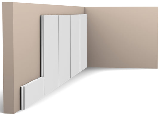 Orac Decor PX147 Cornice Profilo Pannellatura Parete Duropolymer® Polistirene Alta Densità Bianco Resistente Urti Calore Acqua Facile Da Installare Verniciabile Pretrattata Primer Acrilico Impermeabile Interno Esterno Ambienti Umidi Misura 200x16,9x0,9 cm