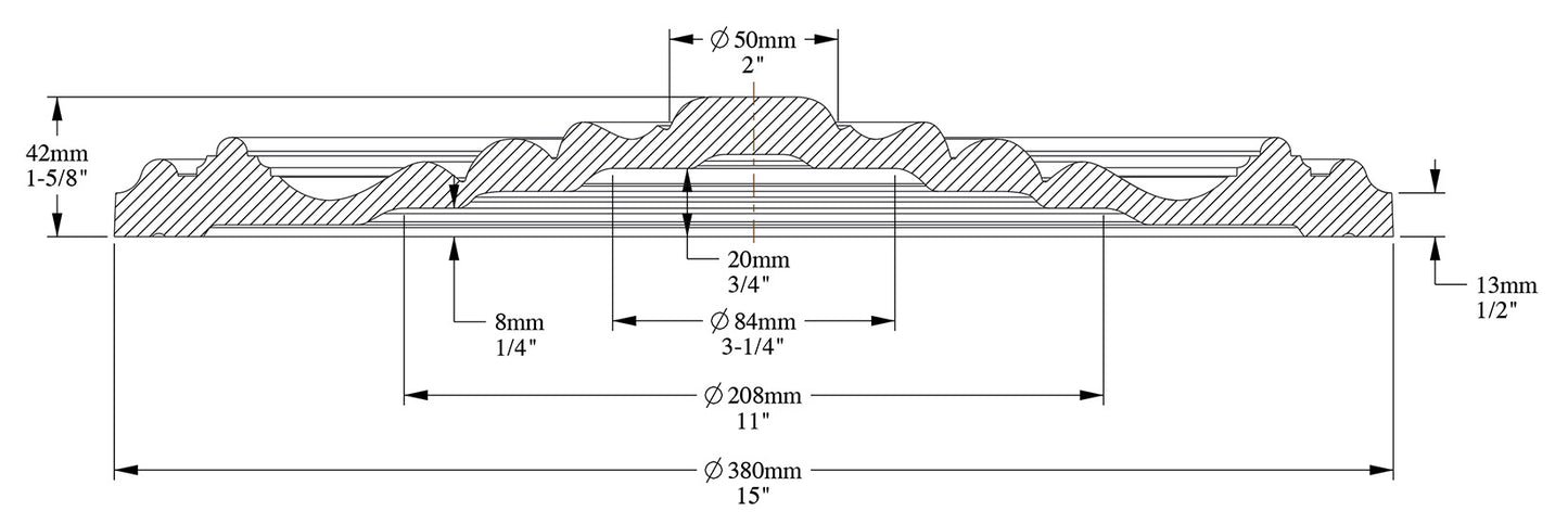 Orac Decor R08 Rosone Rotondo Tondo Liscio Purotouch® Poliuretano Alta Densità Bianco Resistente Agli Urti Calore Acqua Facile Da Installare Verniciabile Pretrattato Primer Acrilico Impermeabile Interno Esterno Ambienti Umidi Diametro Ø 38 Spessore 4,2 cm