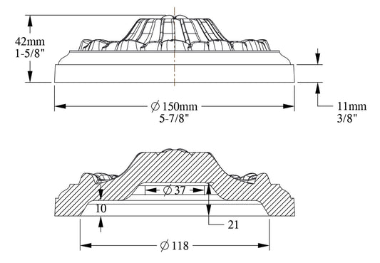 Orac Decor R10 Rosone Rotondo Tondo Floreale Purotouch® Poliuretano Alta Densità Bianco Resistente Urti Calore Acqua Facile Da Installare Verniciabile Pretrattato Primer Acrilico Impermeabile Interno Esterno Ambienti Umidi Diametro Ø 15 Spessore 4,2 cm