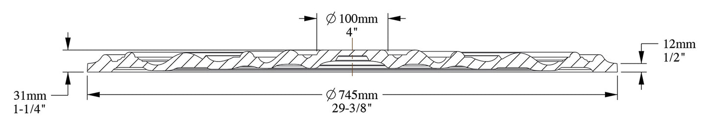 Orac Decor R40 Rosone Plafone Liscio Cerchi Soffitto Purotouch® Poliuretano Alta Densità Bianco Resistente Urti Calore Acqua Facile Da Installare Verniciabile Pretrattato Primer Acrilico Impermeabile Interno Esterno Ambienti Umidi Diametro Ø74,5 H3,1 cm