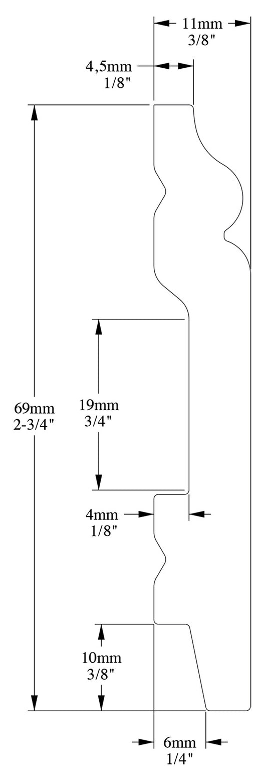 Orac Decor SX165 Battiscopa Zoccolino Parete Duropolymer® Polistirene Ad Alta Densità Bianco Resistente Agli Urti Calore Acqua Facile Da Installare Verniciabile Pretrattata Primer Acrilico Impermeabile Interno Esterno Ambienti Umidi Misura 200x6,9x1,1 cm