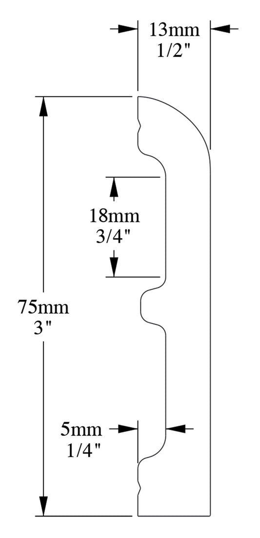 Orac Decor SX183-RAL9003 Cornice Battiscopa Zoccolino Parete Duropolymer® Polistirene Alta Densità Bianco Resistente Urti Calore Acqua Facile Da Installare Verniciabile Pretrattata Primer Acrilico Impermeabile Interno Esterno Ambienti Umidi 200x7,5x1,3 cm