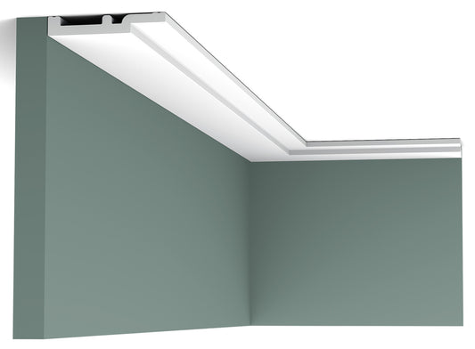 Orac Decor SX187 Battiscopa Zoccolino Parete Duropolymer® Polistirene Ad Alta Densità Bianco Resistente Agli Urti Calore Acqua Facile Da Installare Verniciabile Pretrattata Primer Acrilico Impermeabile Interno Esterno Ambienti Umidi Misura 200x7,5x1,2 cm