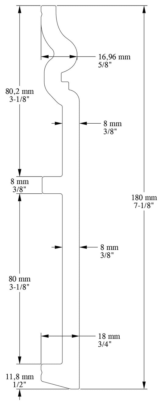 Orac Decor SX206 Battiscopa Zoccolino Zoccolo Parete Duropolymer® Polistirene Ad Alta Densità Bianco Resistente Agli Urti Calore Acqua Facile Da Installare Verniciabile Pretrattata Primer Acrilico Impermeabile Interno Esterno Ambienti Umidi 200x18x1,8 cm