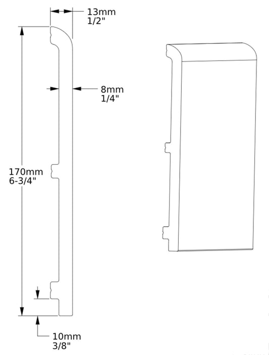 Orac Decor SX212 Battiscopa Zoccolino Zoccolo Parete Duropolymer® Polistirene Ad Alta Densità Bianco Resistente Agli Urti Calore Acqua Facile Da Installare Verniciabile Pretrattata Primer Acrilico Impermeabile Interno Esterno Ambienti Umidi 200x17x1,3 cm