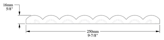 Orac Decor W110 Hill Pannello Murale 3D Tondi Decorazione Parete Purotouch® Poliuretano Alta Densità Bianco Resistente Agli Urti Calore Acqua Assorbimento Acustico Facile Da Installare Verniciabile Acrilico Impermeabile Interno Esterno Misura 200x25x1,6cm