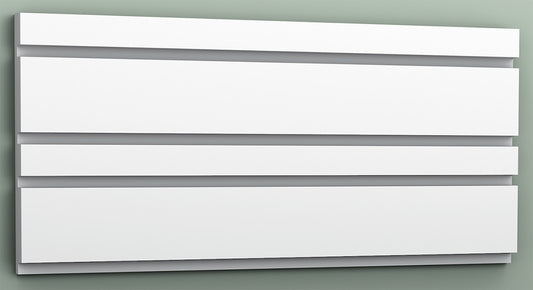 Orac Decor W119 BAR MIX Pannello Murale 3D Strisce Decorazione Parete Purotouch® Poliuretano Alta Densità Bianco Resistente Agli Urti Calore Acqua Assorbimento Acustico Facile Da Installare Verniciabile Acrilico Impermeabile Interno Esterno 200x25x2 cm