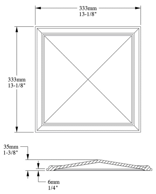 Orac Decor W123 Autoire Pannello Murale 3D Quadrato Decoro Parete Purotouch® Poliuretano Alta Densità Bianco Resistente Agli Urti Calore Acqua Assorbimento Acustico Facile Da Installare Verniciabile Acrilico Impermeabile Interno Esterno 33,3x33,3x3,5 cm