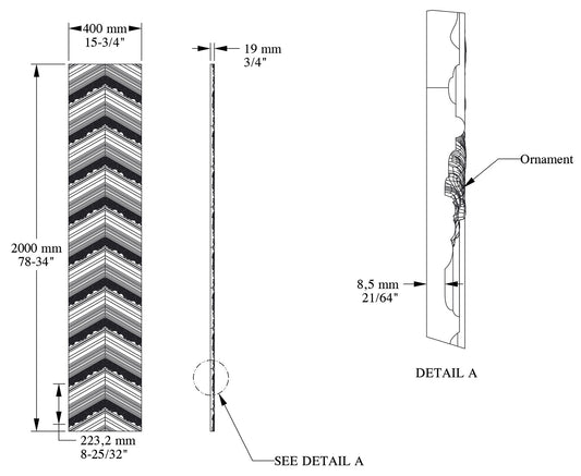 Orac Decor W130 Chevron Pannello Murale 3D Decorazione Parete Purotouch® Poliuretano Alta Densità Bianco Resistente Agli Urti Calore Acqua Assorbimento Acustico Facile Da Installare Verniciabile Acrilico Impermeabile Interno Esterno Misure 200x40x1,9 cm