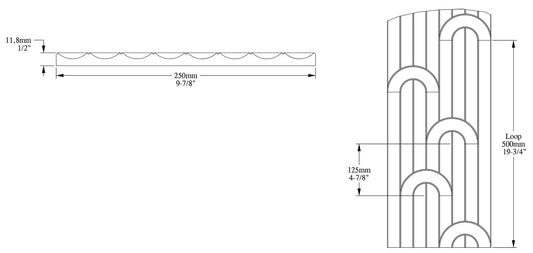 Orac Decor W212 VALLEY LOOP Pannello Murale 3D Decorazione Parete Muro Purotouch® Poliuretano Alta Densità Bianco Resistente Agli Urti Calore Acqua Assorbimento Acustico Facile Da Installare Verniciabile Acrilico Impermeabile Interno Esterno 200x25x1,2 cm