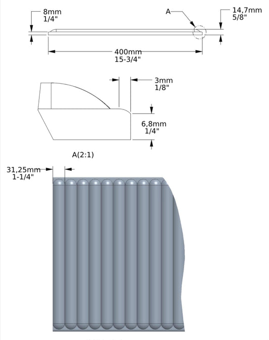 Orac Decor W214 Pannello Murale 3D Forma Bombata Decoro Parete Purotouch® Poliuretano Alta Densità Bianco Resistente Agli Urti Calore Acqua Assorbimento Acustico Facile Da Installare Verniciabile Acrilico Impermeabile Interno Esterno 200x40x1,5 cm