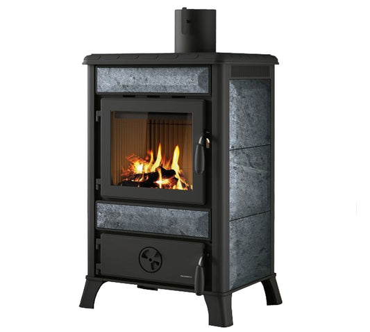 Stufa Legna Aria Calda Naturale Palazzetti Oscar Potenza 10 kW Rivestimento in Pietra Ollare