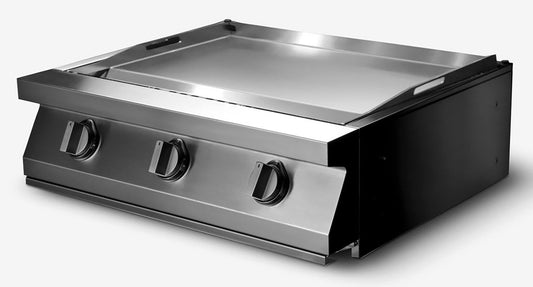 Palazzetti in Giardino Gioia Barbecue Gas GPL Propano Metano Naturale Inserto 3 Bruciatori Accensione One-Touch Diffusori Calore Acciaio Inox Vaschetta Estraibile Piastra Teppanyaki Struttura 18/10 Manopole Metallo Coperchio Scaldavivande 70x70 H40cm 35kg