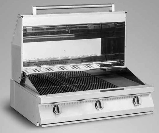 Palazzetti in Giardino Romeo 70 Barbecue Grill a Gas Metano e GPL in Acciaio Inox Con Coperchio per Interno Esterno 3 Bruciatori Accensione One Touch Diffusori Calore Con Piastra Cottura Ghisa Ampia Vaschetta Raccogli Grasso Misura 70x60xh23 cm 32 Kg