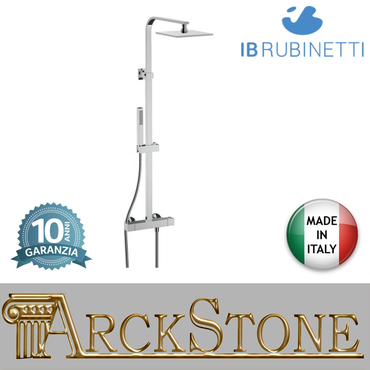 Colonna doccia Rubacuori marca IB rubinetti modello Shower Columns rubinetteria rubinetto Termostatico cromato fontana finitura cromo rivenditore autorizzato campania arredamento garanzia 10 anni qualità made in italy azienda certificata arredo bagno