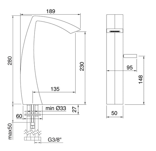 Miscelatore Monocomando Lavabo 230 Rubinetterie Treemme Arche' Materiale Ottone Finitura Cromata