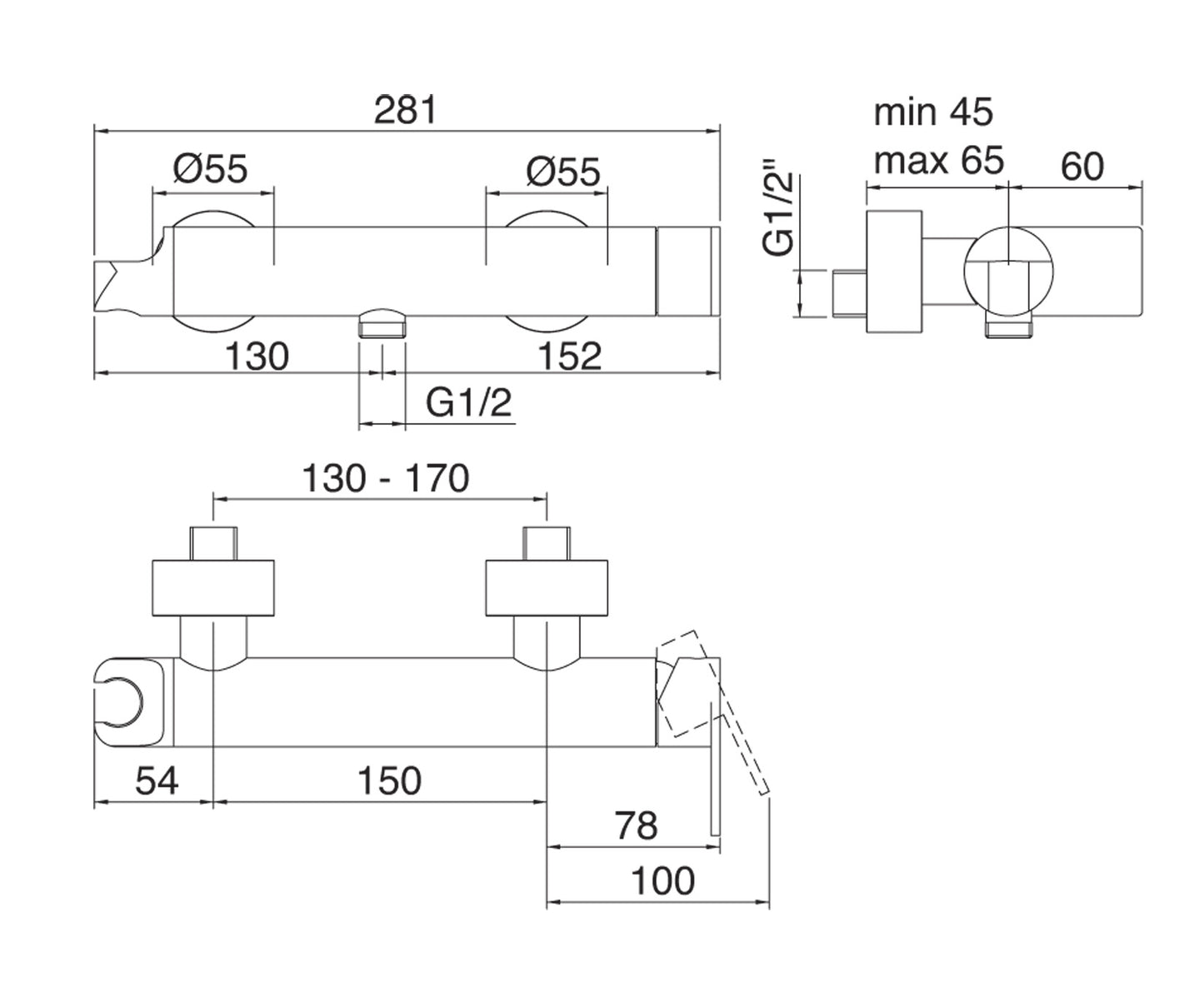 Gruppo Esterno Doccia Senza Set Doccia Rubinetterie Treemme Ran Materiale Ottone Finitura Cromata