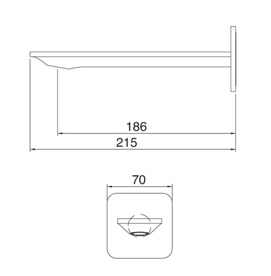 Bocca A Muro Per Vasca 186 mm Rubinetterie Treemme Ran Materiale Ottone Finitura Cromata
