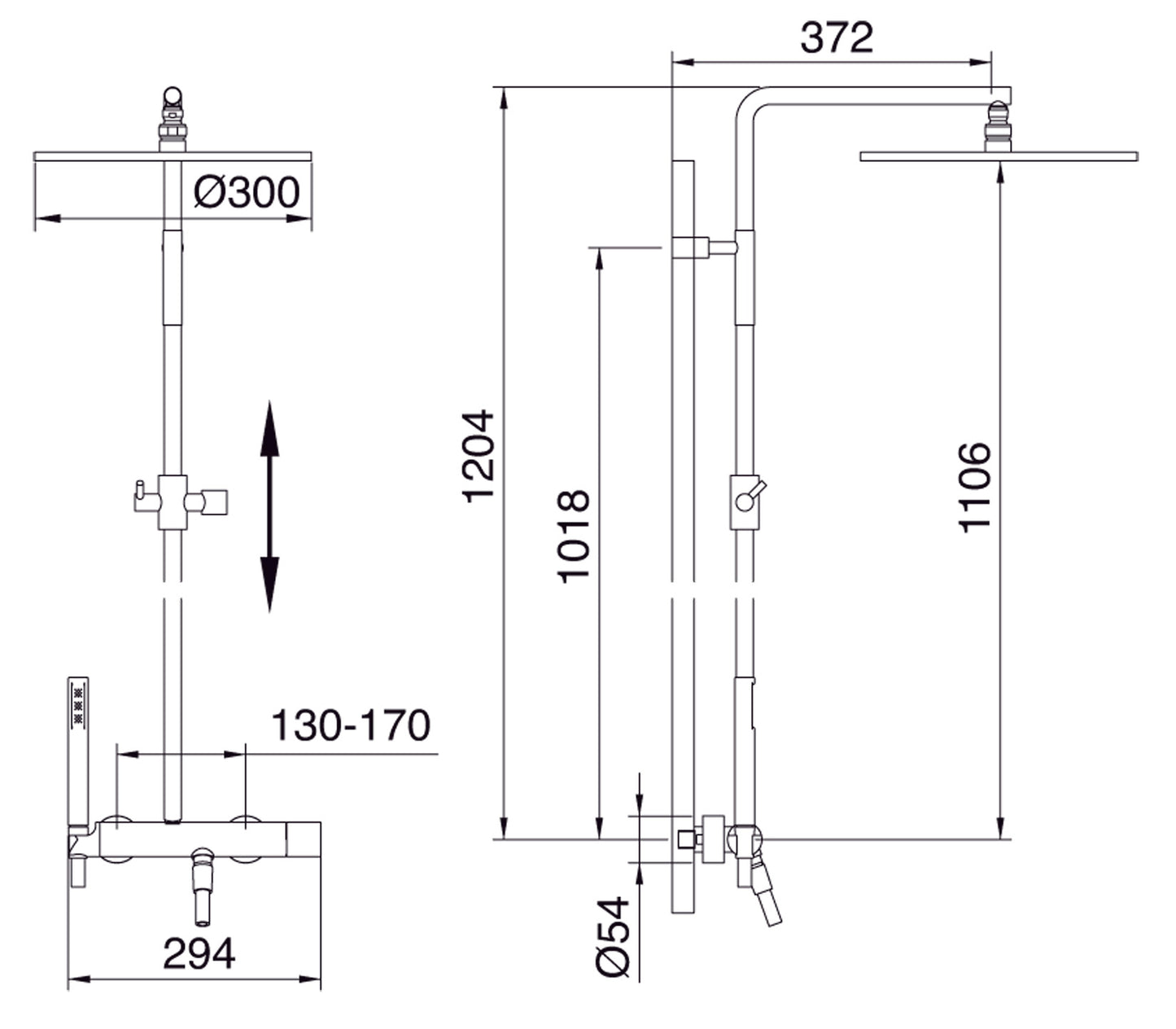 Rubinetterie Treemme Nanotech Gruppo Colonna Doccia Attrezzata Multifunzione Miscelatore Meccanico Con Doccetta E Soffione Anticalcare In Metallo Materiale Ottone Finitura Cromata