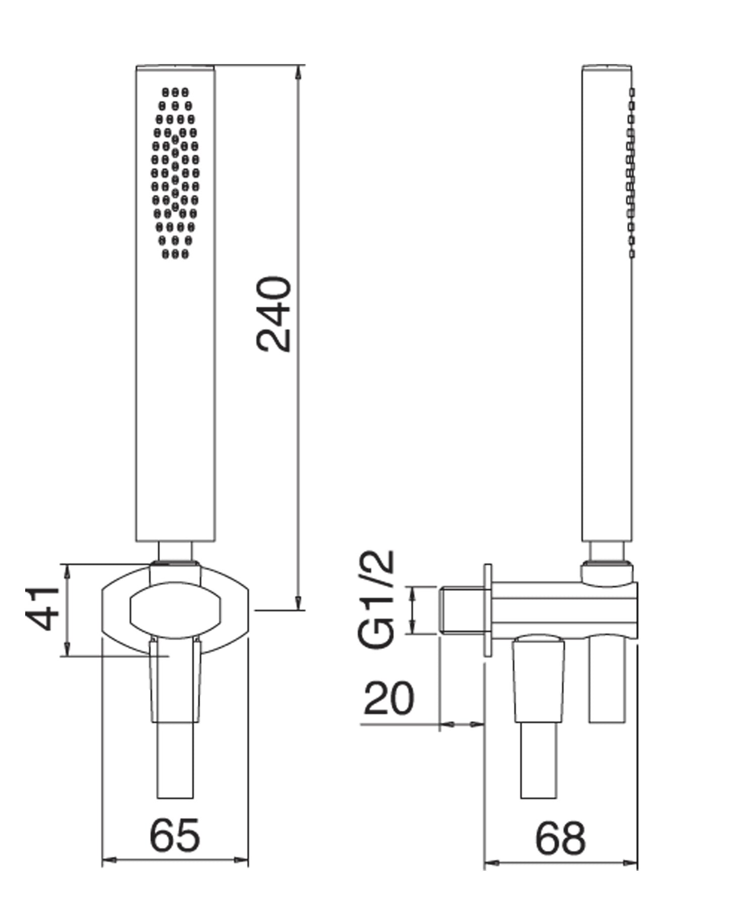 Duplex Kit Gancio Flessibile E Doccetta In Metallo Tondo Rubinetterie Treemme Hedo' Finitura Cromata