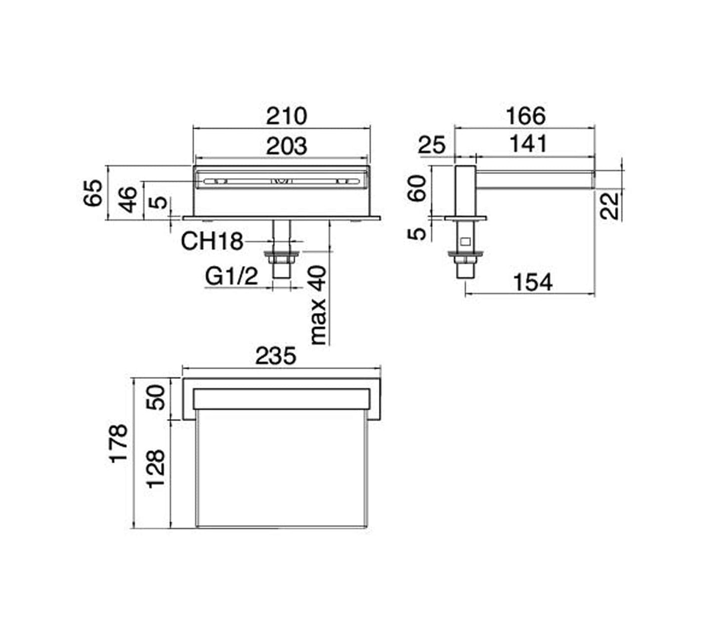 Rubinetterie Treemme SHOWERS & THERMOSTATICS IT 6578 CC ZZ ZZ Bocca Getto Erogazione Acqua Appoggio A Cascata Per Vasca Materiale Ottone Finitura Cromata