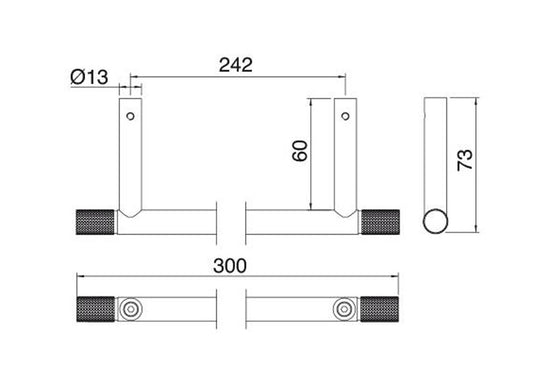 Rubinetterie Treemme 22MM Portasalviette 30 CM Bagno Incasso A Parete Materiale Acciaio Finitura Acciaio Spazzolato Opaco Inox