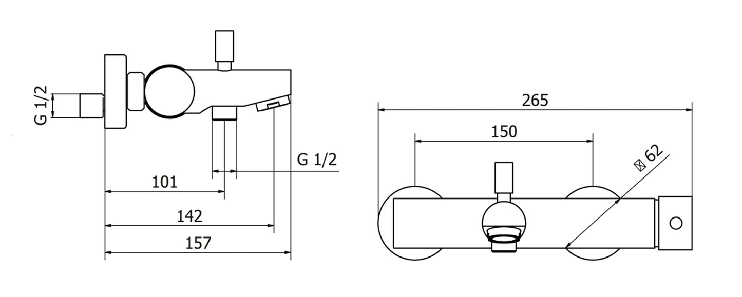 Miscelatore Vasca Esterno Con Duplex E Set Doccia Duemmeggi Round a Muro Parete Doccetta Meccanico 3 Fori Monocomando Moderno Materiale Ottone Finitura Cromata Made in Italy Garanzia 5 Anni