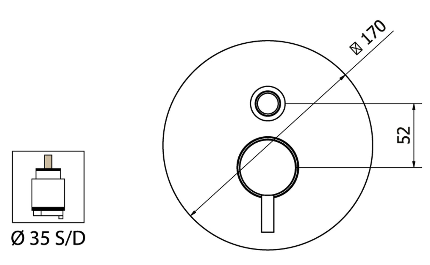 Miscelatore Incasso Doccia Con Deviatore Meccanico Piastra Lusso Duemmeggi Round 2 Vie Muro Parete Moderno Tondo Meccanico Monocomando 1 Leva Manopola Materiale Ottone Finitura Cromata Made in Italy Garanzia 5 Anni