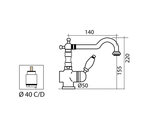 Monoforo Miscelatore Bidet Senza Scarico con Vitone Ceramico Duemmeggi Oxford Ottone Finitura Cromata Made in Italy Garanzia 5 Anni