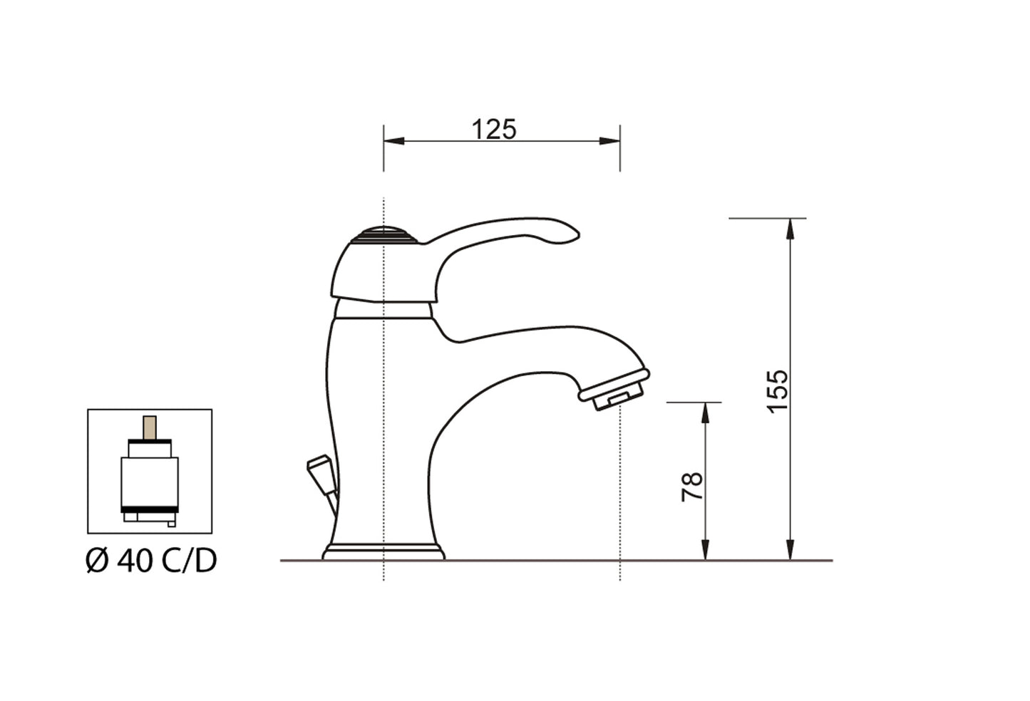 Miscelatore Lavabo Scarico Automatico 1" 1/4" Duemmeggi Zaffiro Ottone Finitura Cromata